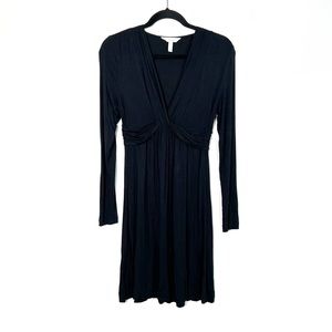 SOMA Classic cross front long sleeve black dress size Small